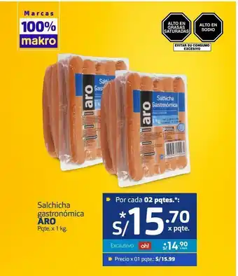 Makro Salchicha aro x 1 kg oferta