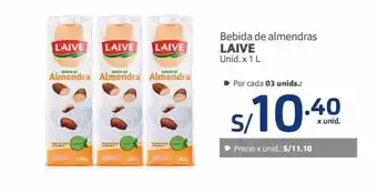 Makro Bebida de almendras laive x 1 l oferta