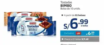 Makro Tostadas bimbo 10 un oferta