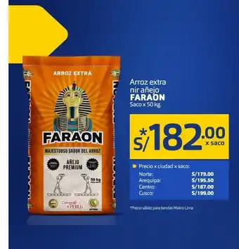 Makro Arroz extra faraon x 50 kg oferta