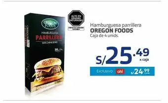 Makro Hamburguesas parrillera oregon foods x 4un oferta