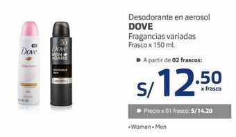Makro Desodorante en aerosol dove fragancias variadas frasco x 150 ml. oferta