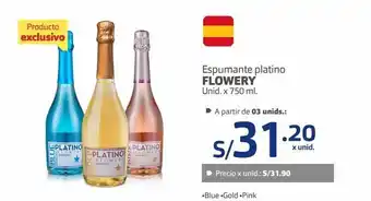 Makro Espumante platino flowery x 750 ml oferta