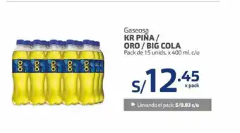 Makro Gaseosa kr piña/oro/big cola pack de 15 un oferta