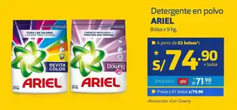 Makro Detergente en polvo ariel bolsa x 9 kg. oferta