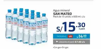 Makro Agua mineral san mateo pack de 15 un oferta
