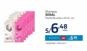 Makro Shampoo sedal tira de 06 unids. x 45 ml. c/u oferta
