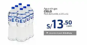 Makro Agua sin gas cielo pack de 6 un oferta