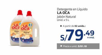 Makro Detergente en líquido la oca jabón natural unid. x 5 l oferta
