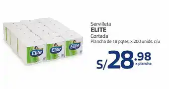 Makro Servilleta elite cortada plancha de 18 pqtes. x 200 unids. c/u oferta