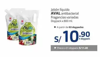 Makro Jabón líquido aval antibacterial fragancias variadas doypack x 800 ml. oferta