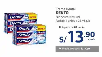 Makro Crema dental dento blancura natural pack de 6 unids. x 75 ml. c/u oferta