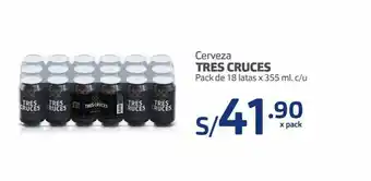 Makro Cerveza tres cruces pack de 18 un oferta