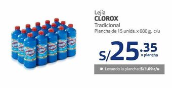 Makro Lejía clorox tradicional plancha de 15 unids. x 680 g. c/u oferta