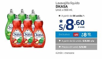 Makro Lavavajilla líquido dkasa unid. x 900 ml. oferta
