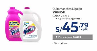 Makro Quitamanchas líquido vanish galón x 3.78 l oferta