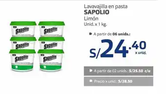 Makro Lavavajilla en pasta sapolio limón unid. x 1 kg. oferta