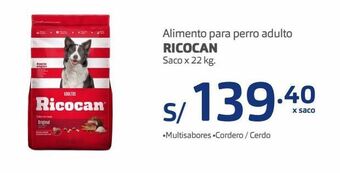 Makro Alimento para perro adulto ricocan saco x 22 kg oferta