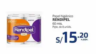 Makro Papel higiénico rendipel 60 mts. pqte. de 8 unids. oferta