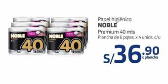 Makro Papel higiénico noble premium 40 mts plancha de 6 pqtes. x 4 unids. c/u oferta