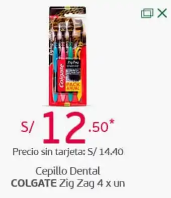 Tottus Cepillo Dental Colgate Zig Zag 4 un oferta