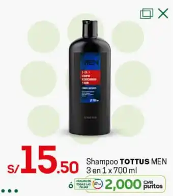 Tottus Shampoo Tottus Men 3 en 1 700ml oferta