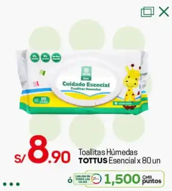 Tottus Toallitas Húmedas Tottus Esencial 80un oferta