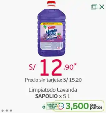 Tottus Limpiatodo Lavanda Sapolio 5L oferta