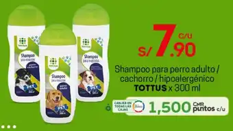 Tottus Shampoo para Perro Adulto / Cachorro / Hipoalergénico Tottus 300ml oferta