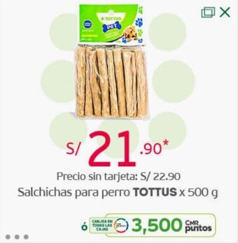 Tottus Salchichas para Perro Tottus 500g oferta