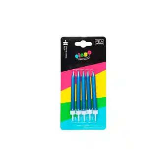 Tottus Vela cromada 5 piezas azul oferta