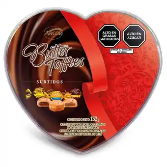 Tottus Pote de corazon butter toffee surtido 132g oferta