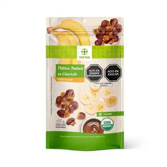 Tottus Platano deshidratada banada en chocolate tottus 40g oferta