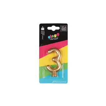 Tottus Vela número 3 cromada dorada oferta