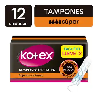 Tottus Tampon kotex digital super 12 unid oferta