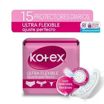 Tottus Protector diario kotex ultraflexibles 15 unid oferta