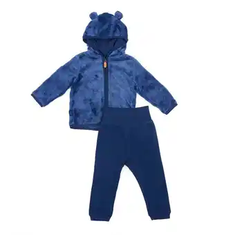 Tottus Conjunto bebé talla 12m azul con capucha oferta