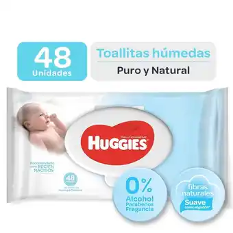 Tottus Toallitas húmedas huggies puro&natural 48 unid oferta