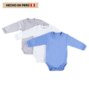 Tottus Packx3 body color entero algodón bebe oferta
