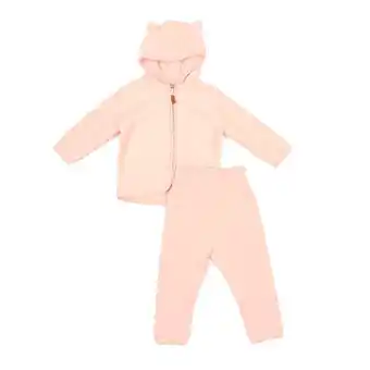 Tottus Conjunto bebé talla 12m rosado con capucha oferta