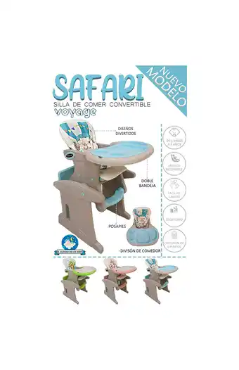 Tiendas EFE Voyage silla de comer convertible "safari" celeste oferta
