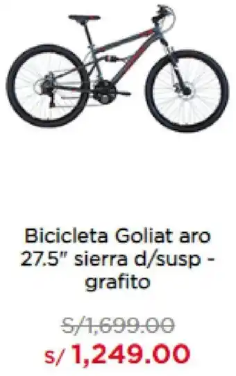 La Curacao Bicicleta Goliat Aro 27,5" Sierra d/Susp Grafito oferta