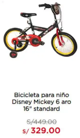 La Curacao Bicicleta para Niño Disney Mickey 6 Aro 16" Standard oferta