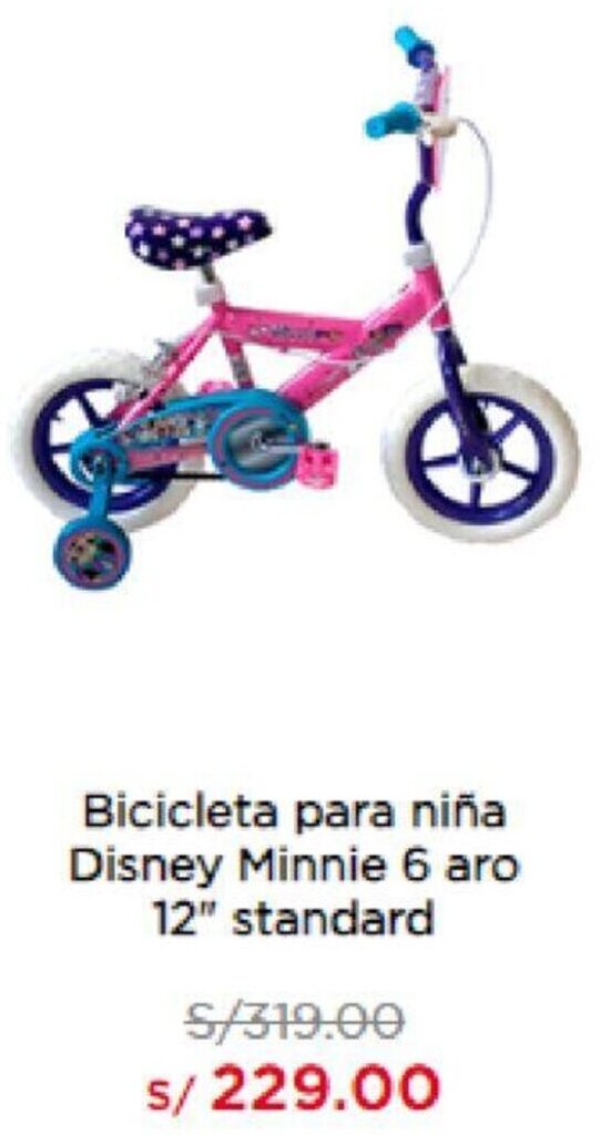 La Curacao Bicicleta para Niña Disney Minnie 6 Aro 12" Standard oferta