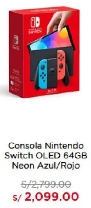 La Curacao Consola Nintendo Switch OLED 64GB Neon Azul/Rojo oferta