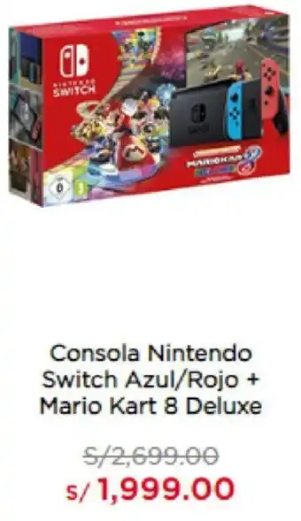 La Curacao Consola Nintendo Switch Azul/Rojo + Mario Kart 8 Deluxe oferta
