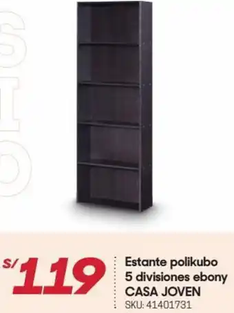Hiperbodega Precio Uno Estante Polikubo 5 Divisiones Ebony Casa Joven oferta