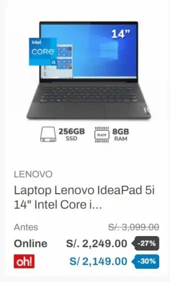 Oechsle Lenovo - Laptop Lenovo IdeaPad 5i 14" Intel Core i... oferta