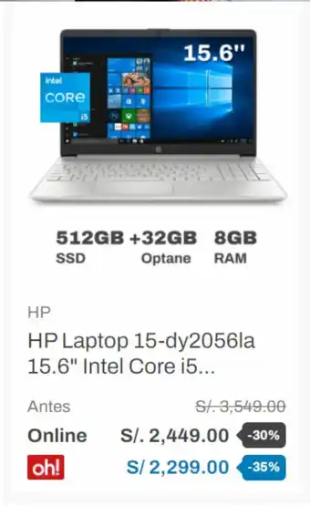 Hp - HP Laptop 15-dy2056la 15.6" Intel Core i5 ...