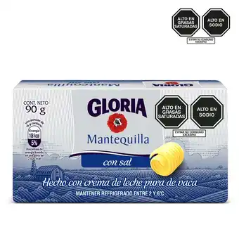 Tottus Gloria mantequilla 90g barra oferta